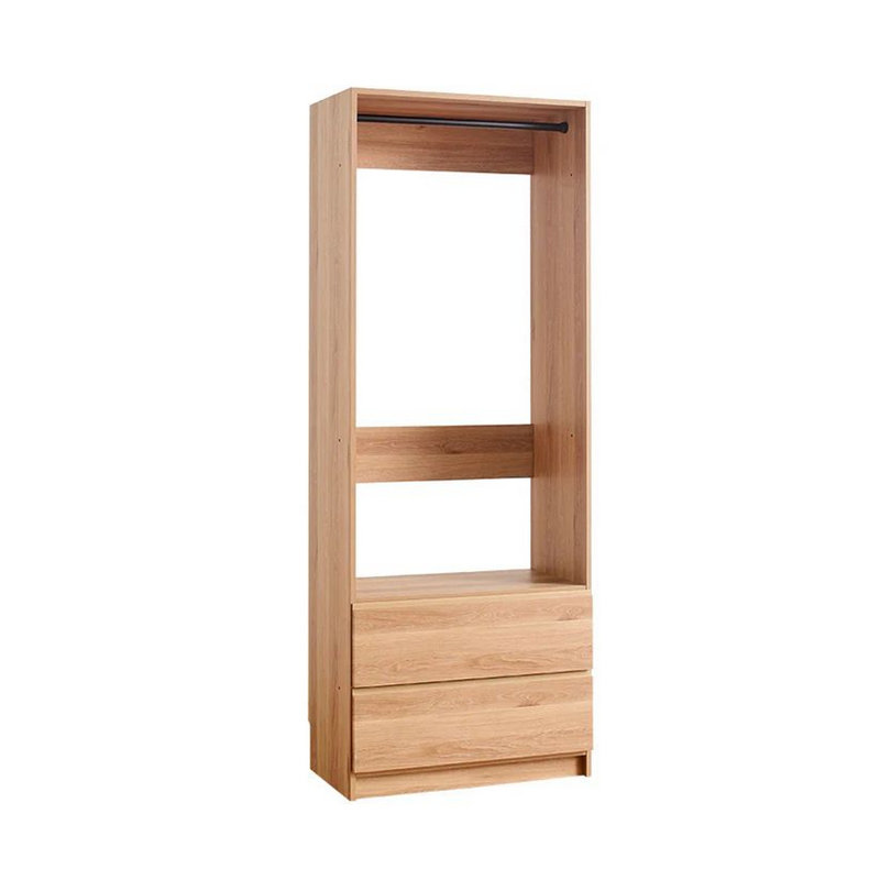 Système d'organisation modulaire Dee, 1 tringle en métal et 2 tiroirs, Brun / noir