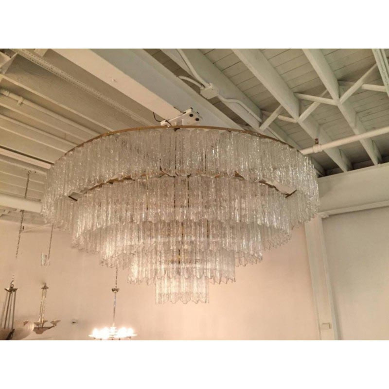 Lustre Murano Grand Tronchi, Argent antique, H 18 po x l 22 po x P 22 po, Transparent texturé