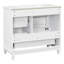 Meuble-lavabo sur pied L 36 po x l 18 po avec comptoir en céramique et tablettes de rangement, panneau de fibres à densité moyenne et base en bois massif-1482977006