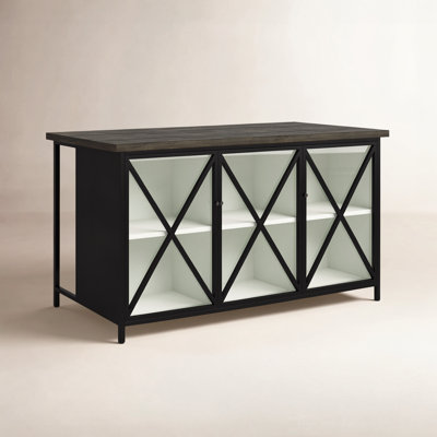 Bede Solid Wood Top Kitchen Island