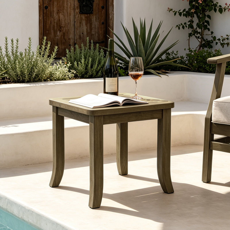 Clinkscales Solid Wood Teak Outdoor Side Table, Brown