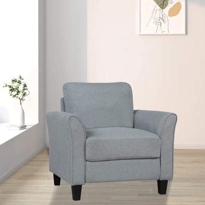 Fauteuil l 32,7 po Jabriya, Mélange de lin gris 