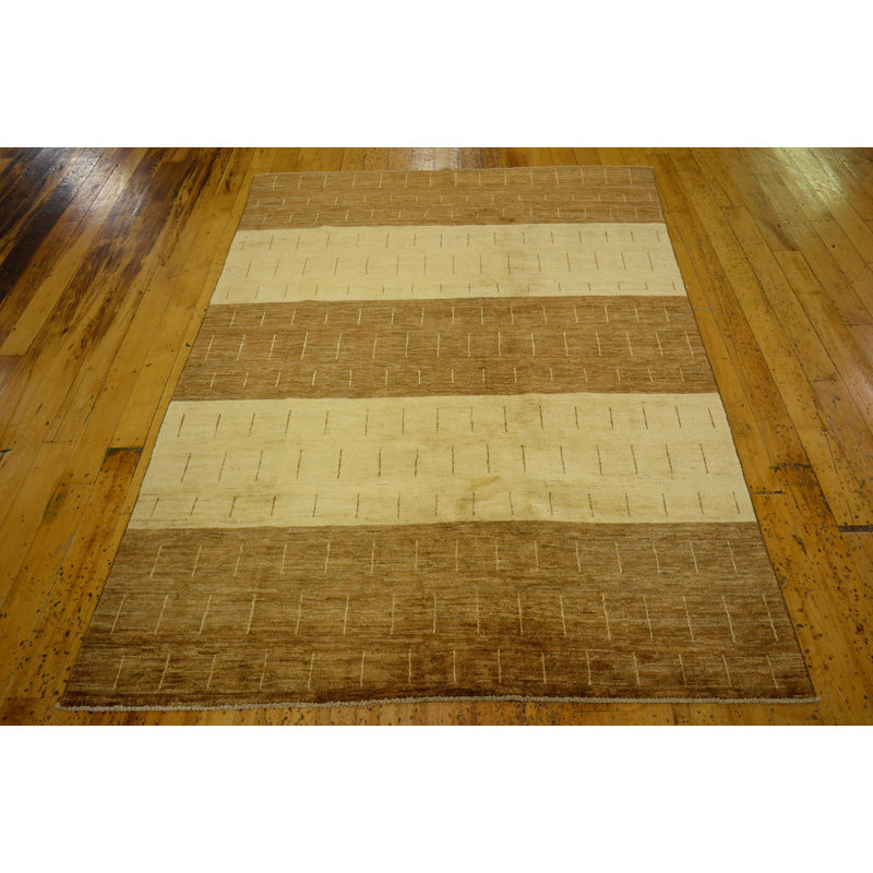 Tapis de surface en laine 4 pi 10 po x 6 pi 5 po one-of-kind-noué la brown Nash