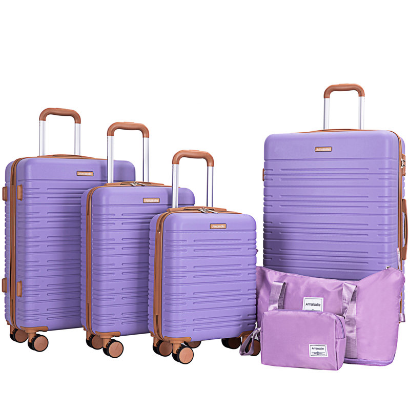 Ensemble de 6 valises, valise rigide de voyage en ABS avec serrure TSA