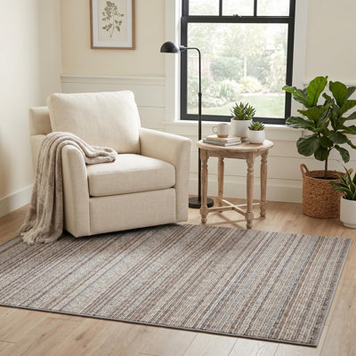 Modern Striped Rug for Hallways, Living Room and Bedroom