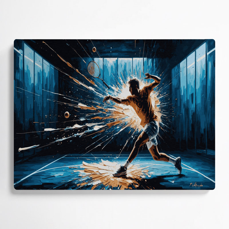 Sports Racquetball Grey Metal Wall Art, 20" H x 20" W x 0.05" D