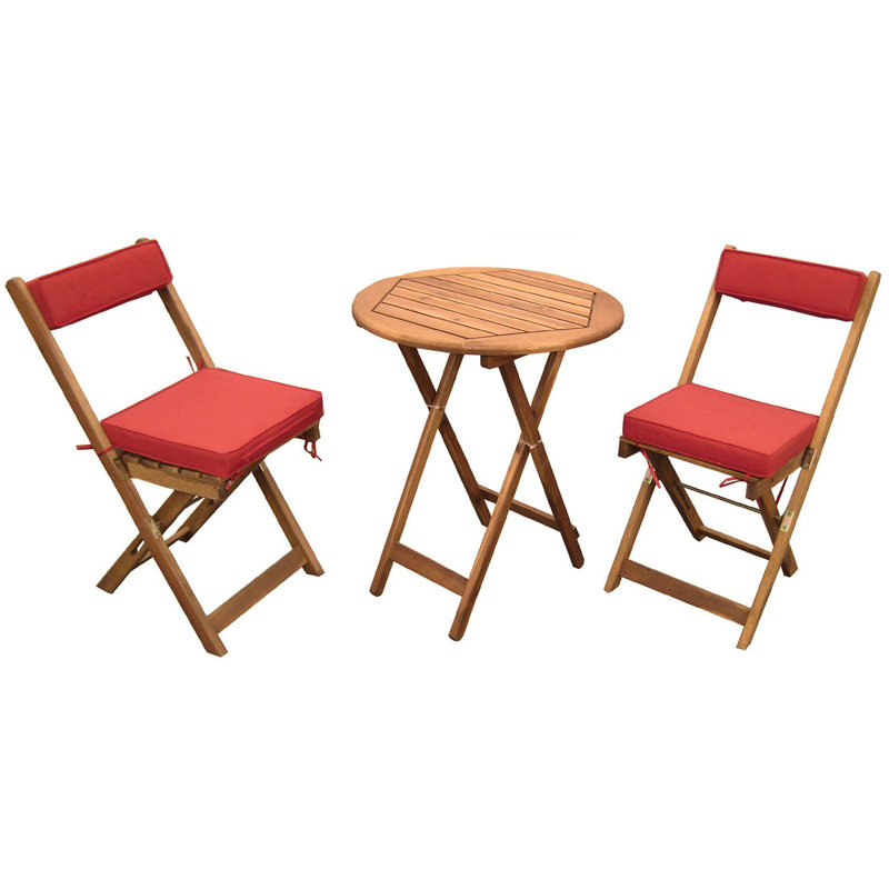 Ensemble de bar bistro 3 pièces avec coussin Uma