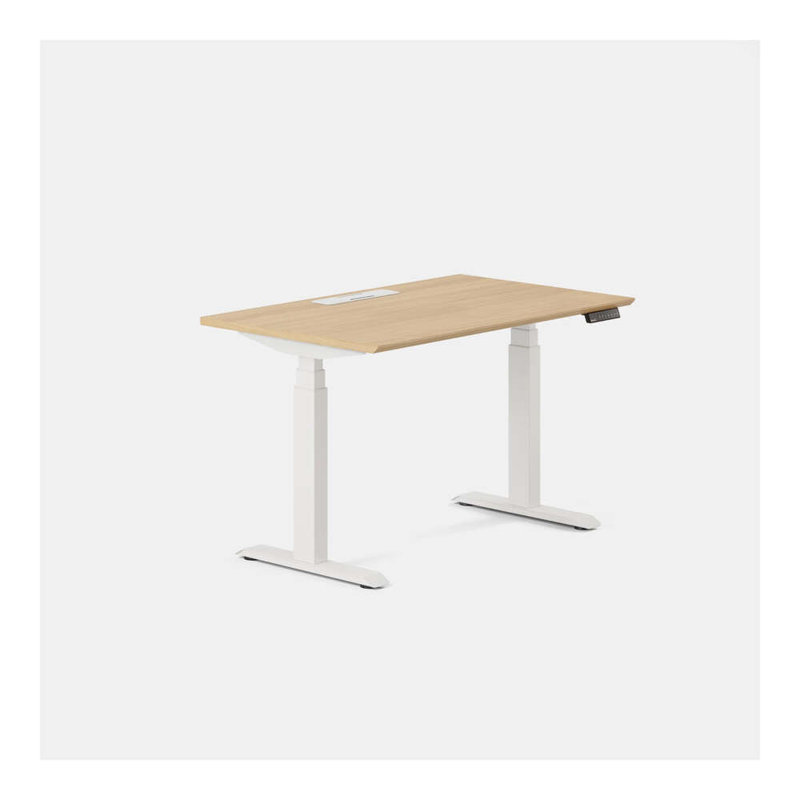 Standing Desk, Woodgrain, 52" H x 48" W x 30" D, White
