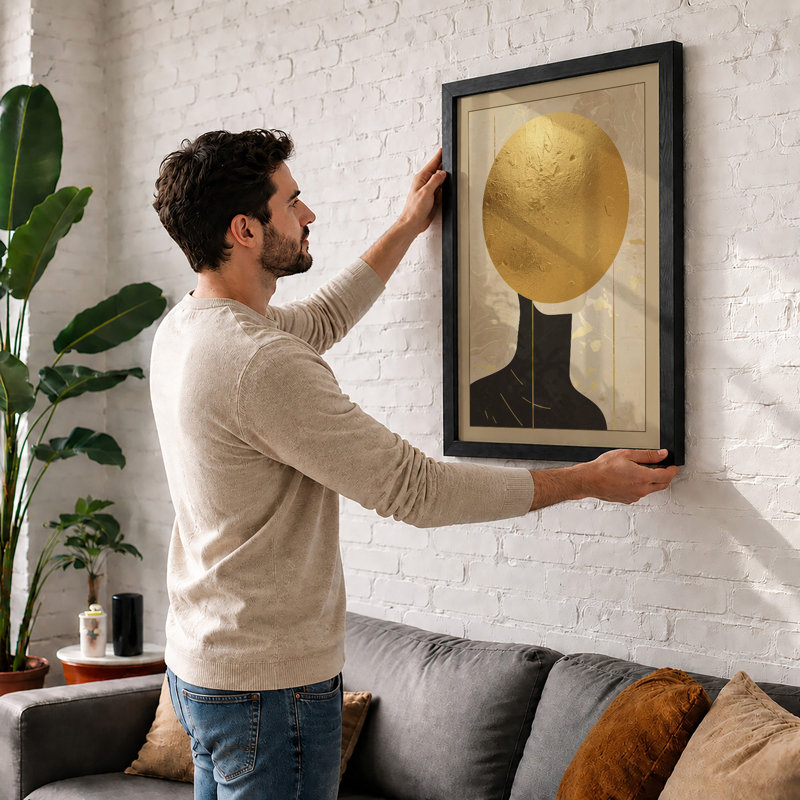 Golden Burden Modern - Framed Print, A3 - 42.0 x 29.7 cm, White
