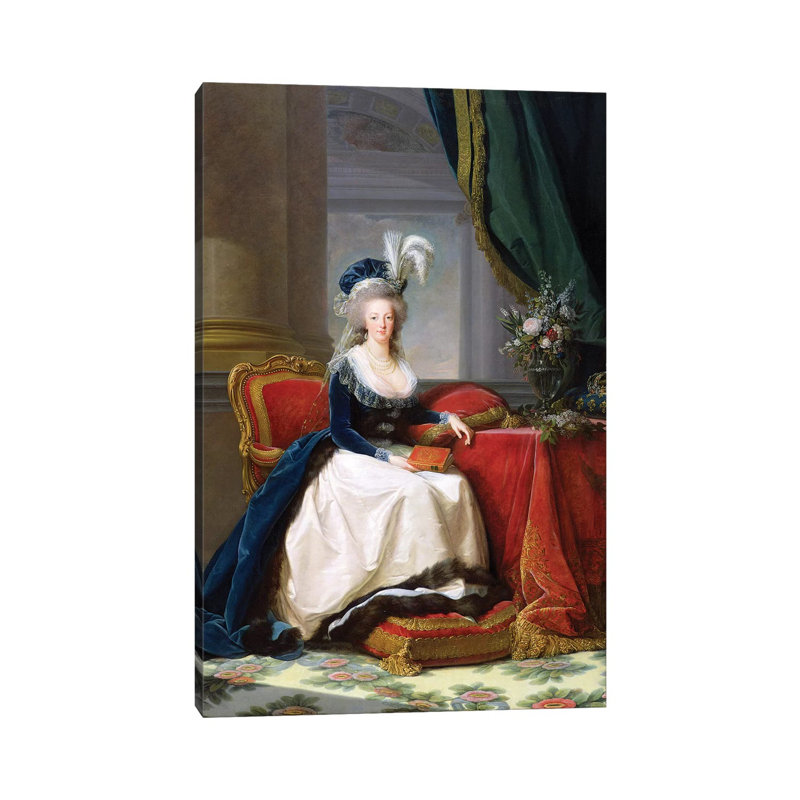 Marie Antoinette, 1788 by Elisabeth Louise Vigee Le Brun - Wrapped Canvas Painting, 20.32 cm H x 30.48 cm W