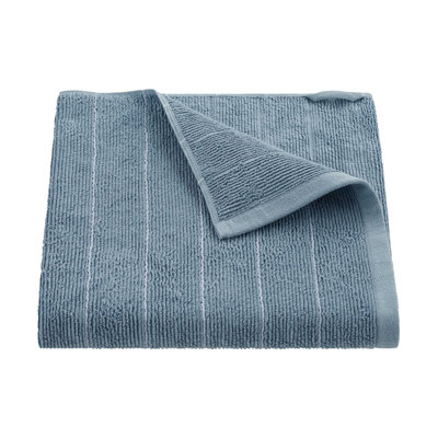 Joss & Main Sculpted Stripe Light Blue Bath Towel