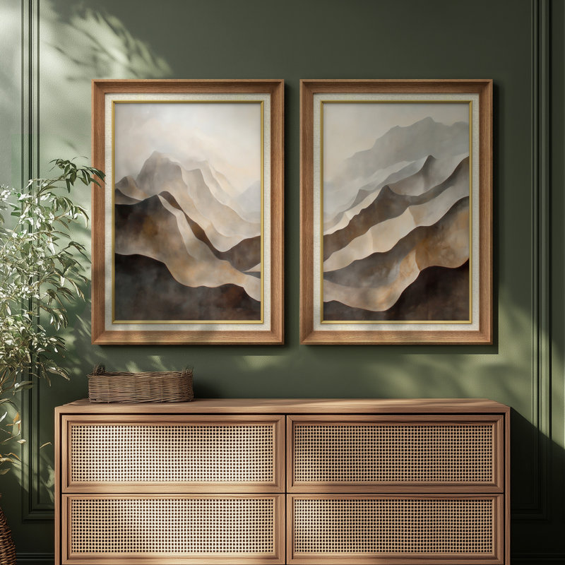 Ensemble de 2 œuvres d'art encadrées de qualité supérieure sur toile de qualité supérieure avec cadre de 26 po x 36 po