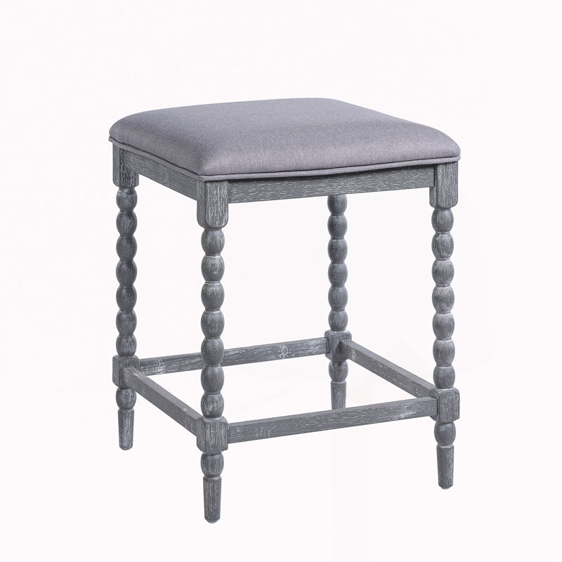 Ensemble de 2 tabourets rembourrés, 2, Gris foncé