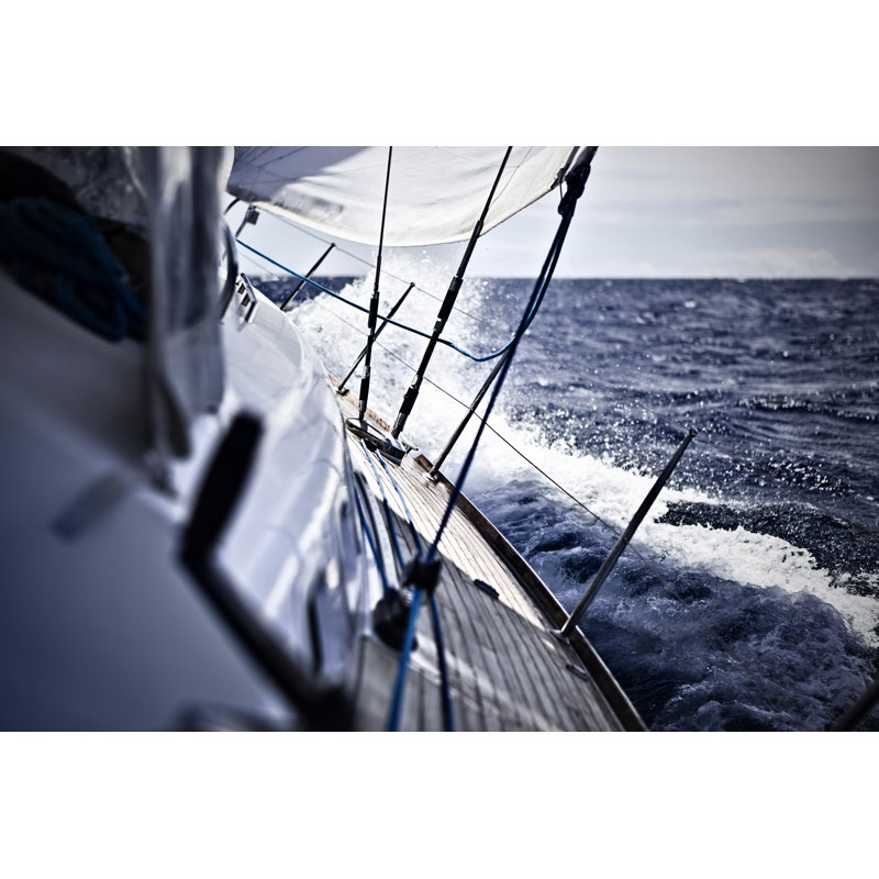 Sailing With Sailboat by Mbbirdy - No Frame Print on Canvas, 81cm H x 122cm W