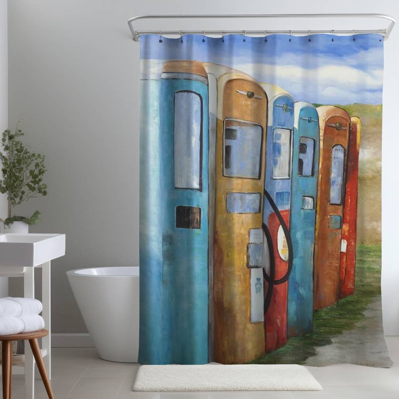 Shower Curtain SL13 – Polyester Shower Curtain, Dye Sublimation Print, 71" W × 74" L, Multicolor