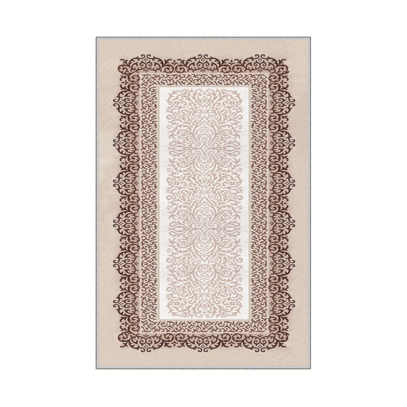Premium Woven Area Rug (1.6 x 2.6 Feet), 100% Polyester, 0.3 in Pile Height | Antibacterial, Non-Slip PVC Dot Underside | Machine Washable, 3D Digital Print | Ideal for Living Room, Bedroom & Entryway Decor