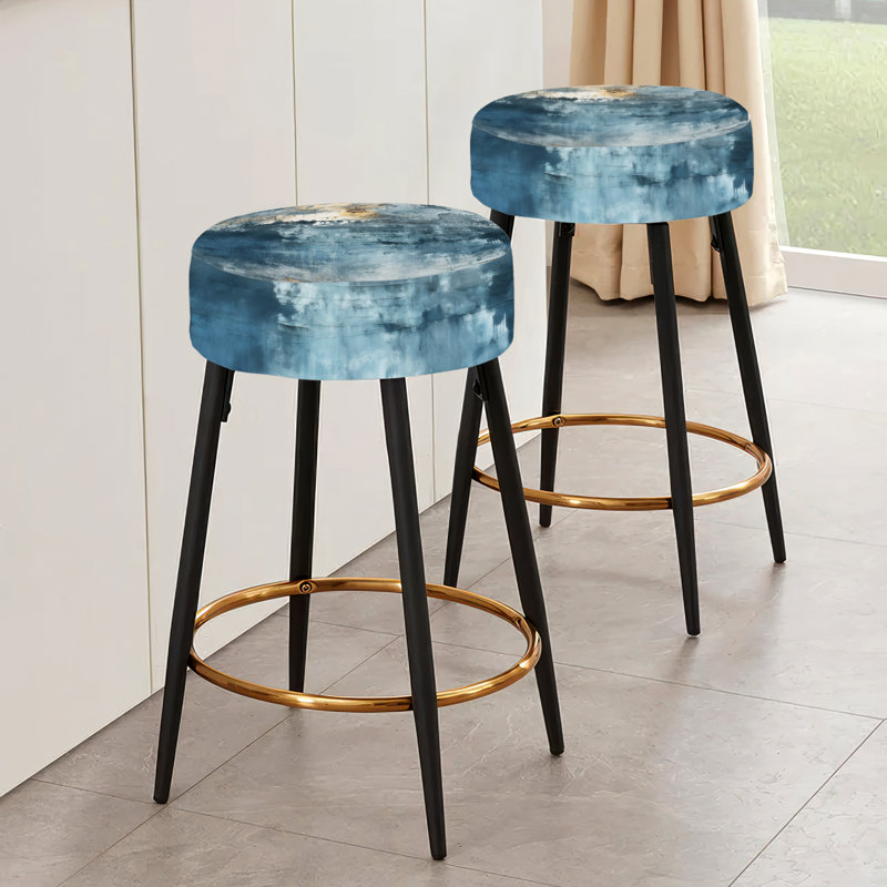 Stormy Horizon Moody Patterns - Ensemble de 2 tabourets de bar abstraits