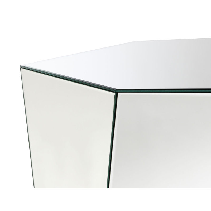 Mirrored Abstract Geometric Coffee Table Silver