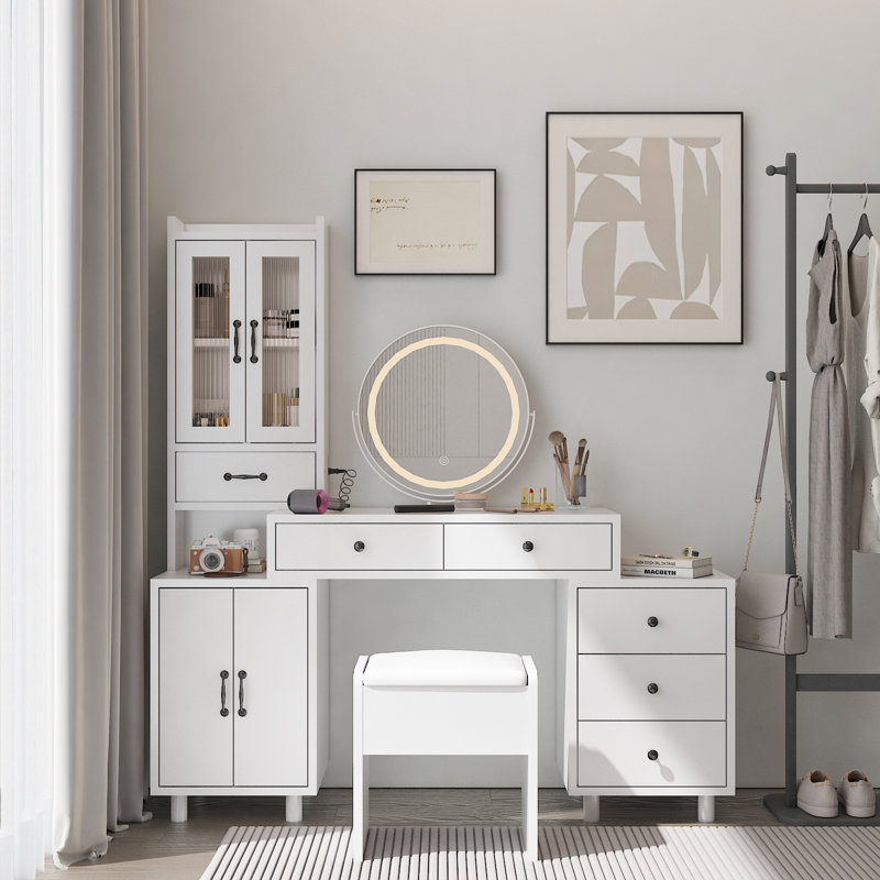 Coiffeuse Claar, Blanc