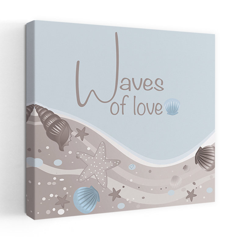 Vagues d'amour, art côtier fantaisiste, H 24 po x l 24 po