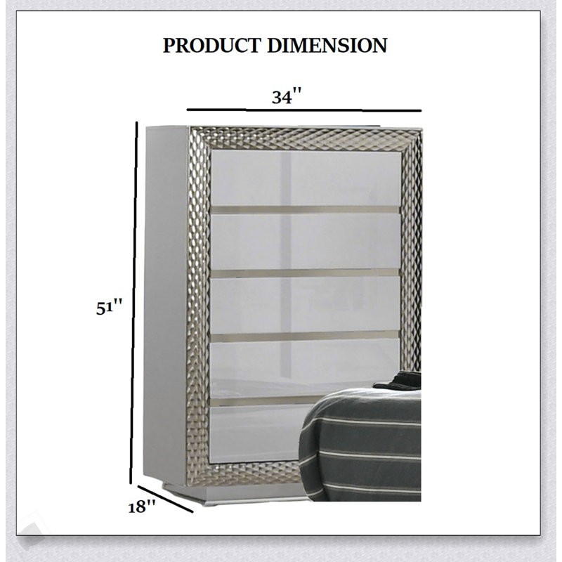 Commode 5 tiroirs Glam