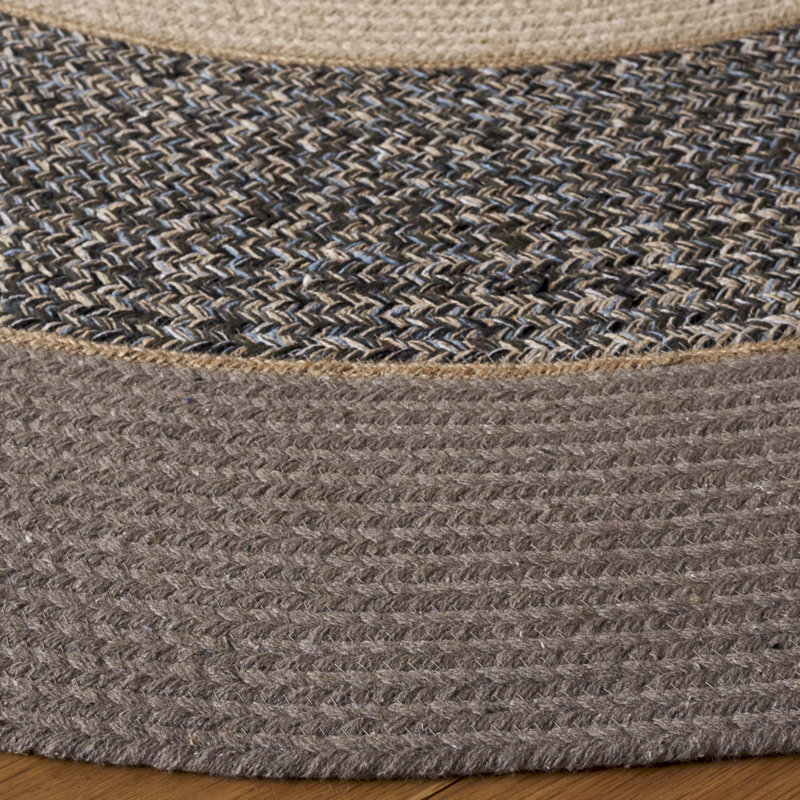 Aprel 751 Area Rug In Dark Grey / Black, Round 5'