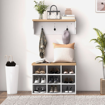 Ensemble de banc à chaussures 2 en 1