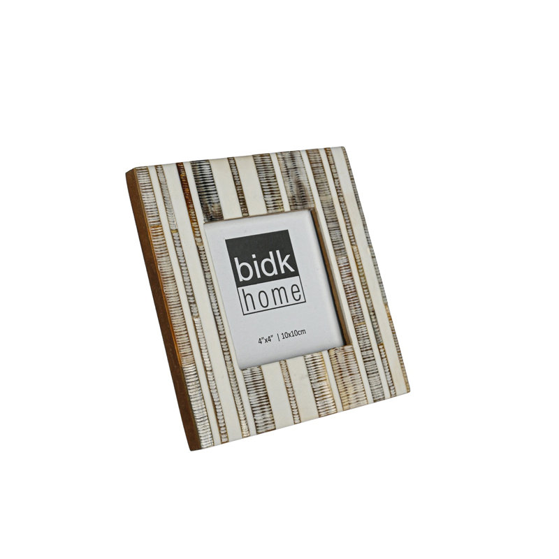 White & Light Gray Resin Picture Frame