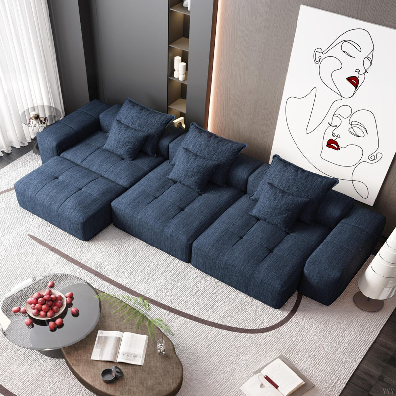 Canapé modulaire Boneless, Bleu