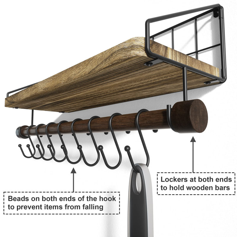 Vardit Solid Wood Bracket Shelf