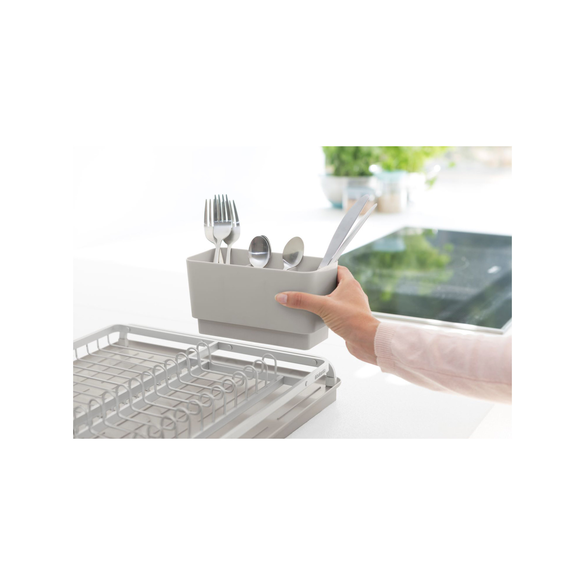 Brabantia Sinkside Large Aluminium Dish Drying Rack, Mid Gray