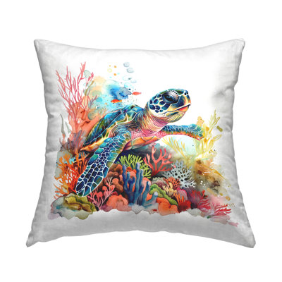 Coussin décoratif imprimé de natation sous-marine de natation de natation par LSR Design Studio