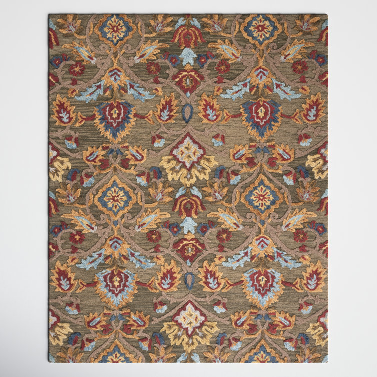 Floral Wool Hand Tufted Area Rug
