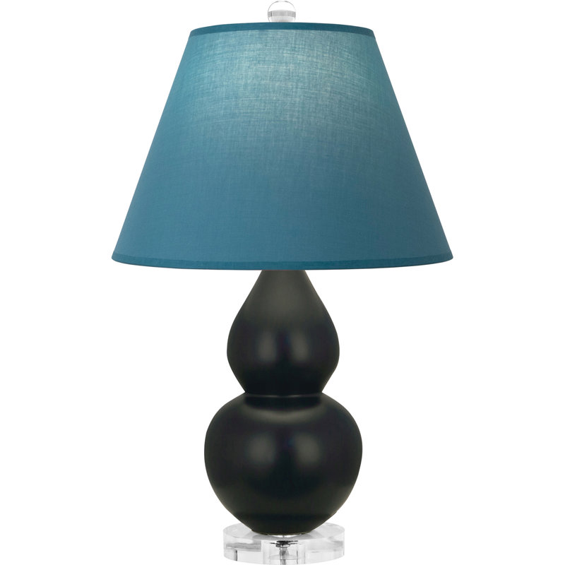 Petite lampe d'appoint à double gourde, Noir, Bleu vif / gris