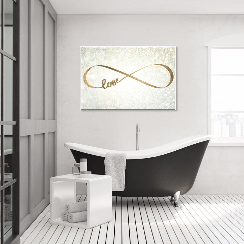 Citations et dictons «Sparkle Love» - impression, H 36 po x l 54 po, Toile avec cadre blanc