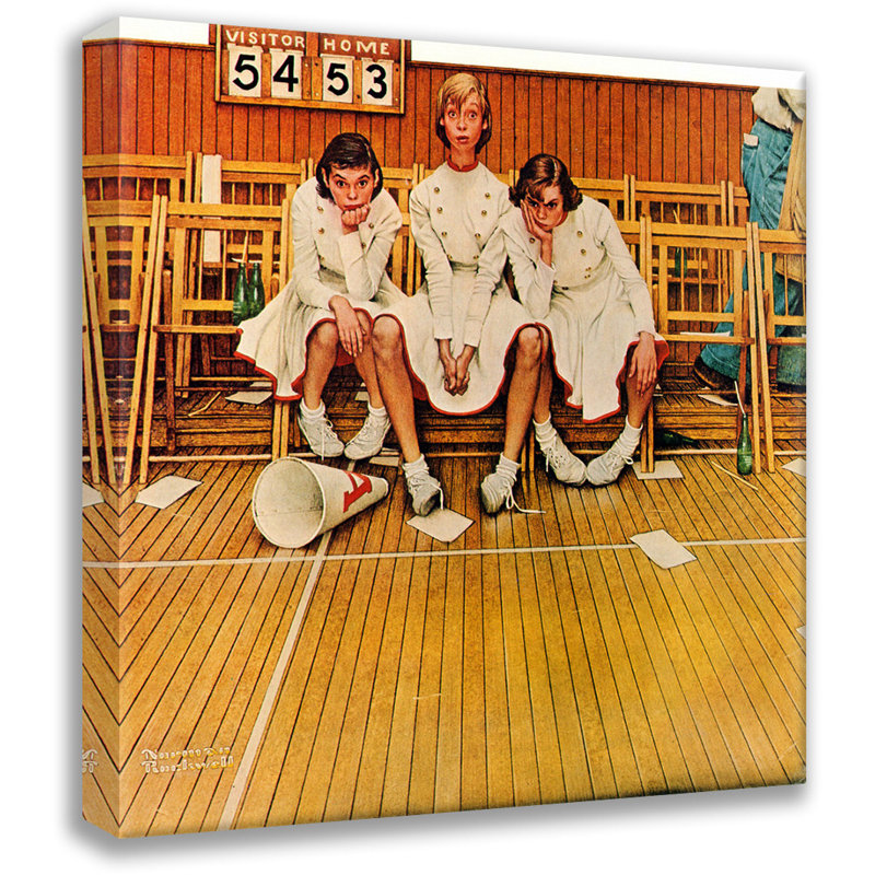 Toile tendue «Cheerleaders» par Norman Rockwell, H 40 po x l 28 po