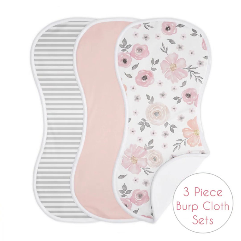 Lavender and Gray Watercolor Floral Twin Comforter Set