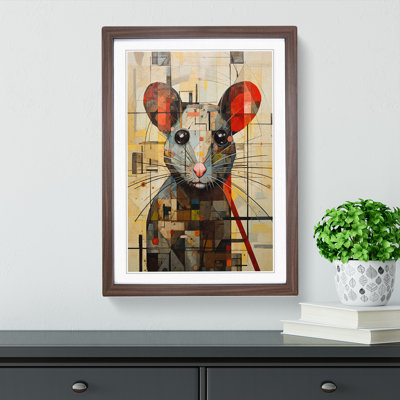 XYZ-FRM-V1223-5413 Rat Constructivism - Single Picture Frame Print on Wood