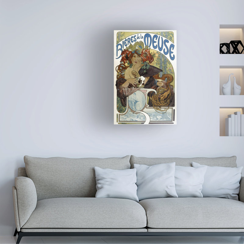 Publicité d'Alphonse Marie Mucha, reproduction d'art sur toile Mucha, H 47 po x l 30 po