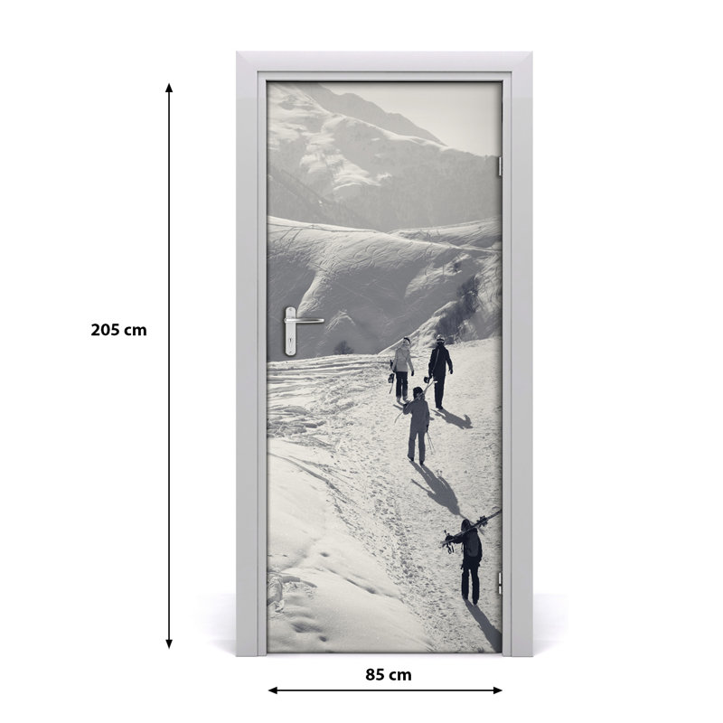 People Skiers Door Decal