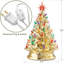 Arbre de Noël en céramique peint à la main, arbre doré de 15 pouces avec 128 lumières multicolores et 2 étoiles