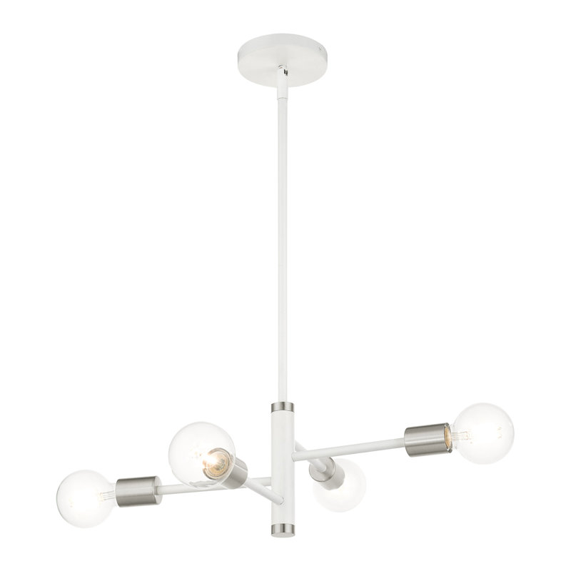 Lustre tambour moderne à 4 lumières Jeffries, Blanc