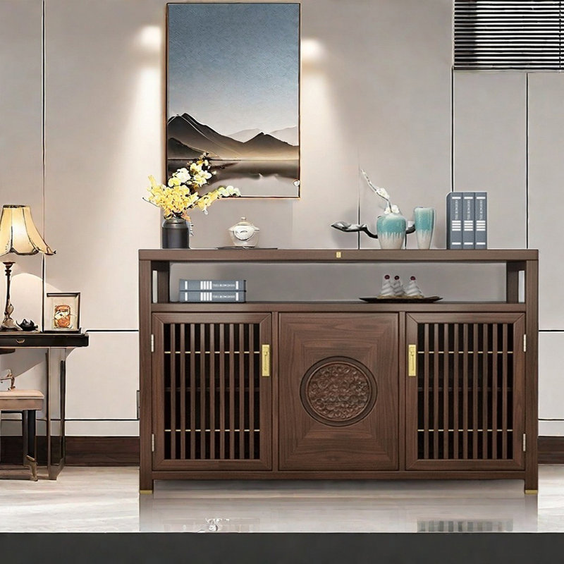 Buffet écologique en bois chinois, Terre de Sienne