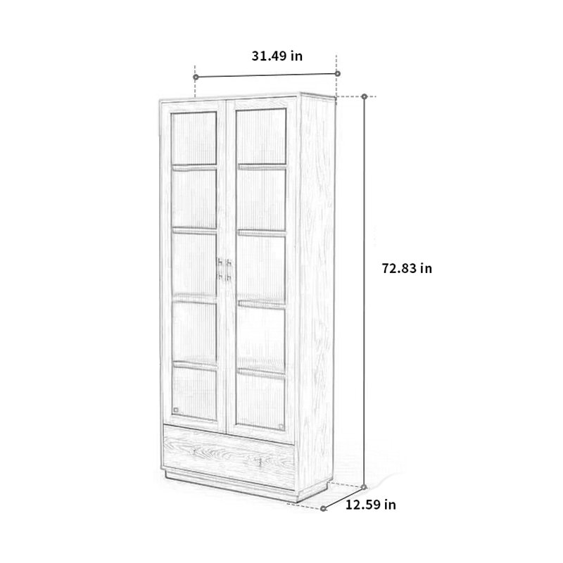 Solid Oak Storage Bookcase