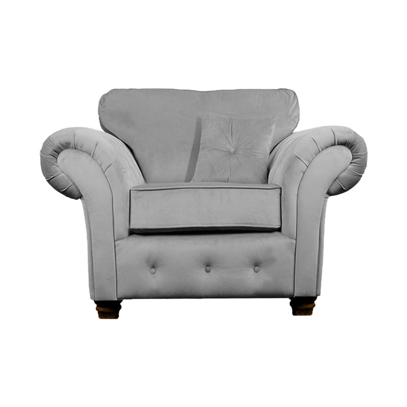Lila Velvet Chesterfield Chair, Dark Grey