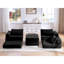 Ensemble de canapé modulaire rembourré pour canapé de salon modulaire en L de 100 po avec 5 coussins, canapé-lit bricolage pour salon, appartement, chambre à coucher, noir-133091807-133091810