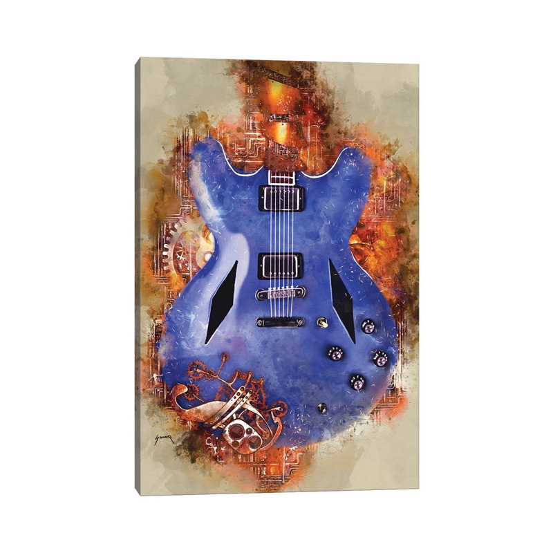 Dave Grohl's Steampunk Guitar - Wrapped Canvas Print, 66.04 cm H x 45.72 cm W x 1.91 cm D