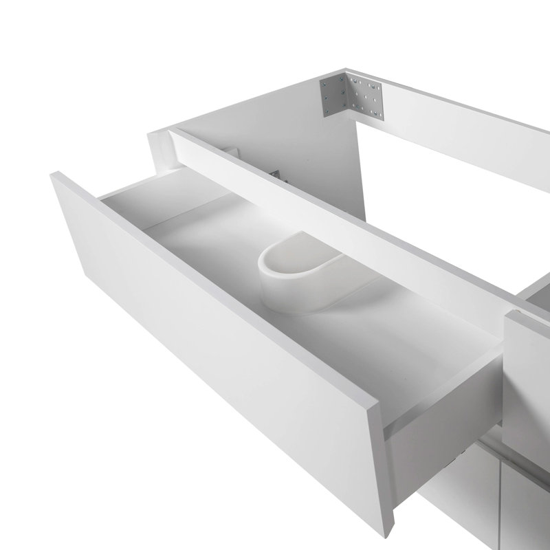 Meuble-lavabo Donato, blanc mat, fixation murale 60 sans lavabo, 60"