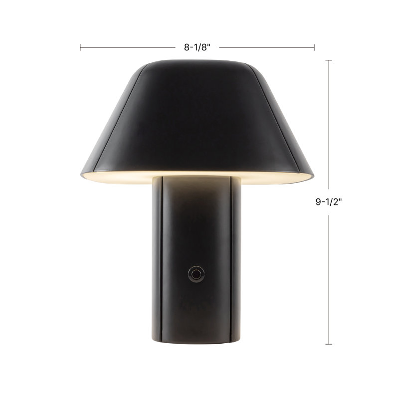Folio 10-in Black dimmable LED Table Lamp, Black