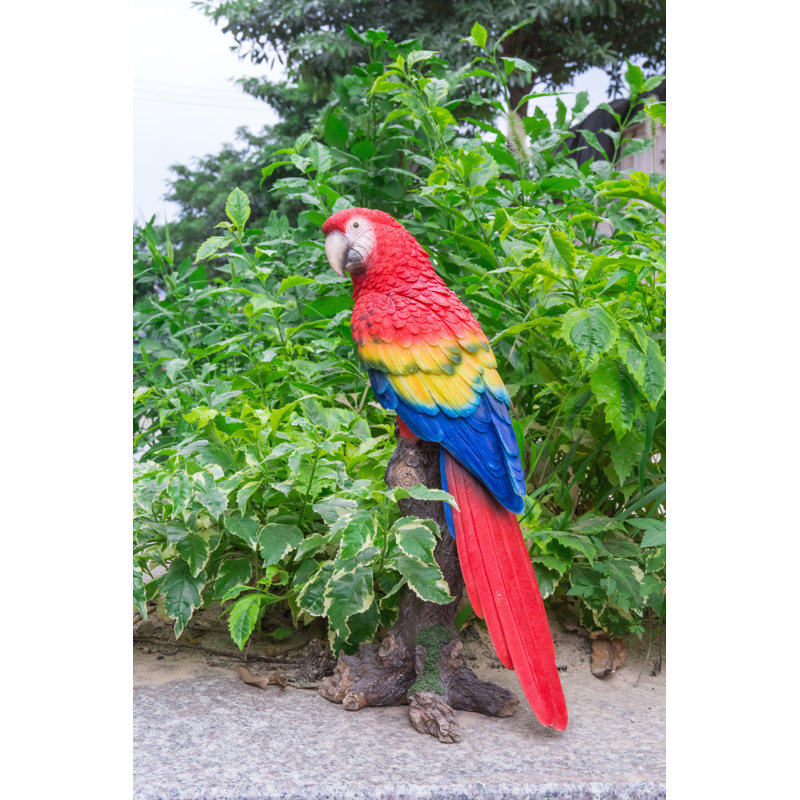 Statue de perroquet sur branche, Red